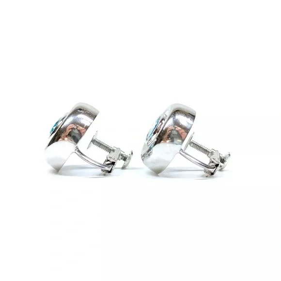 Blue Topaz Platinum Earrings - Picture 3 of 7